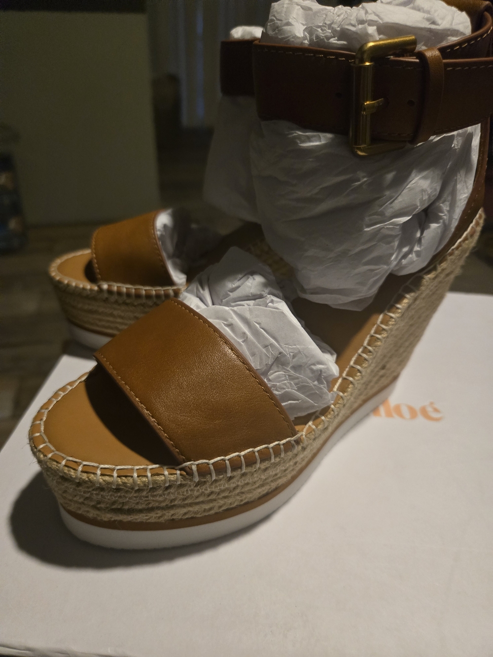 See By Chloe Brandnew Espadrille Sandals in Cognac Brown - Size 6(36) View 3